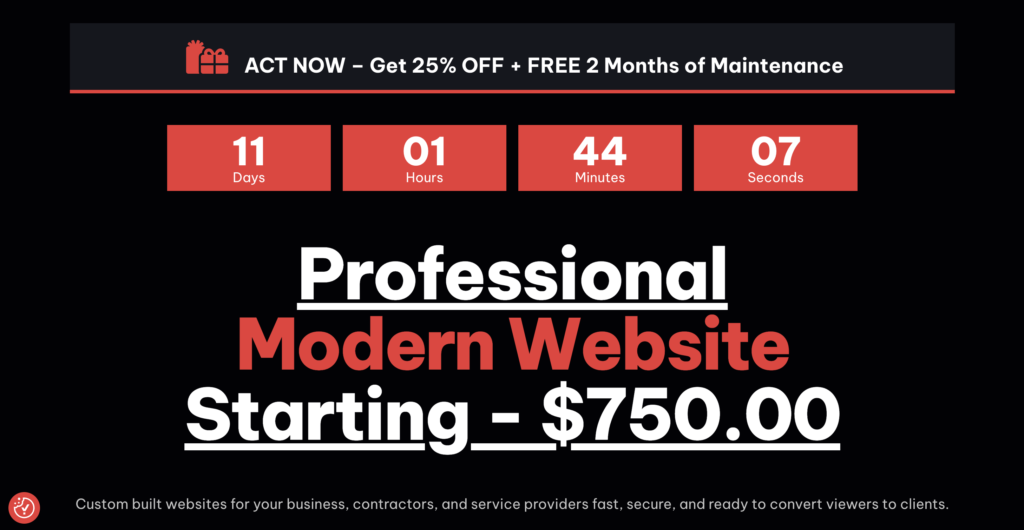 Website Design offer minus 20 % and plus 2 months free of Maintenance - January 2026